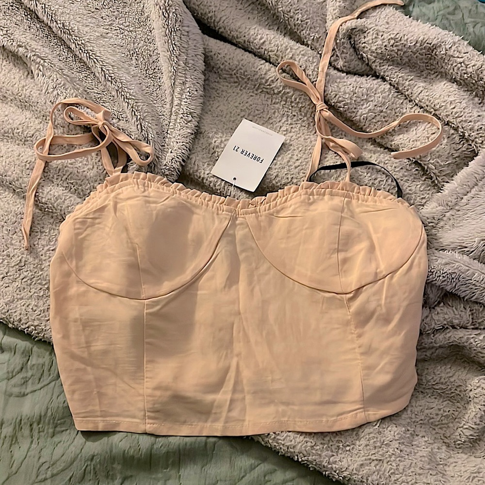 Woven Blush Crop Top